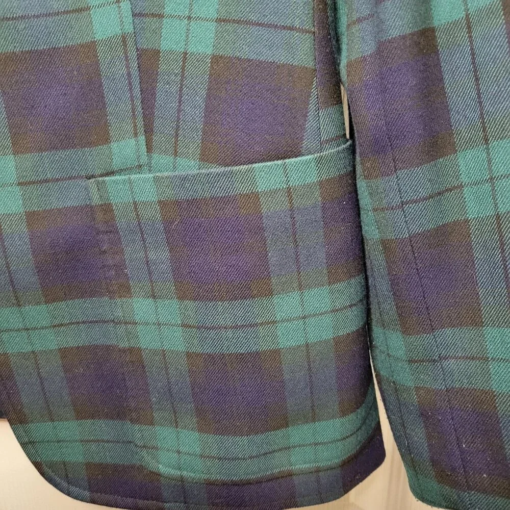 Tommy Hilfiger Plaid Blazer Sz 10 Boss Lady Vibe - Picture 4 of 14